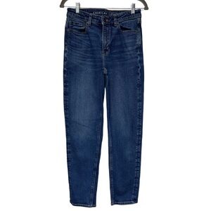 {AE American Eagle} "Mom Jean" Tall Long Tapered Straight Leg Stretch Denim